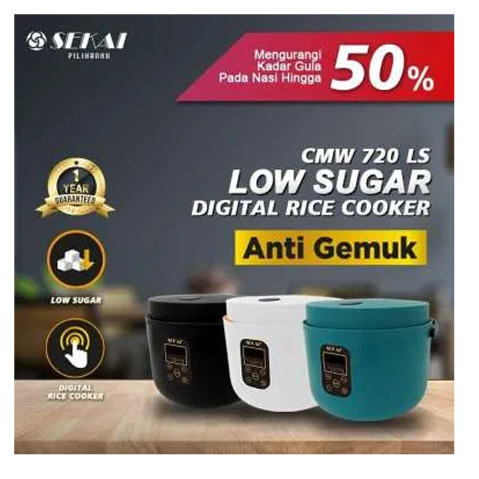 Sekai Digital Rice Cooker 1 Liter - CMW720LS | CMW 720 LS Black